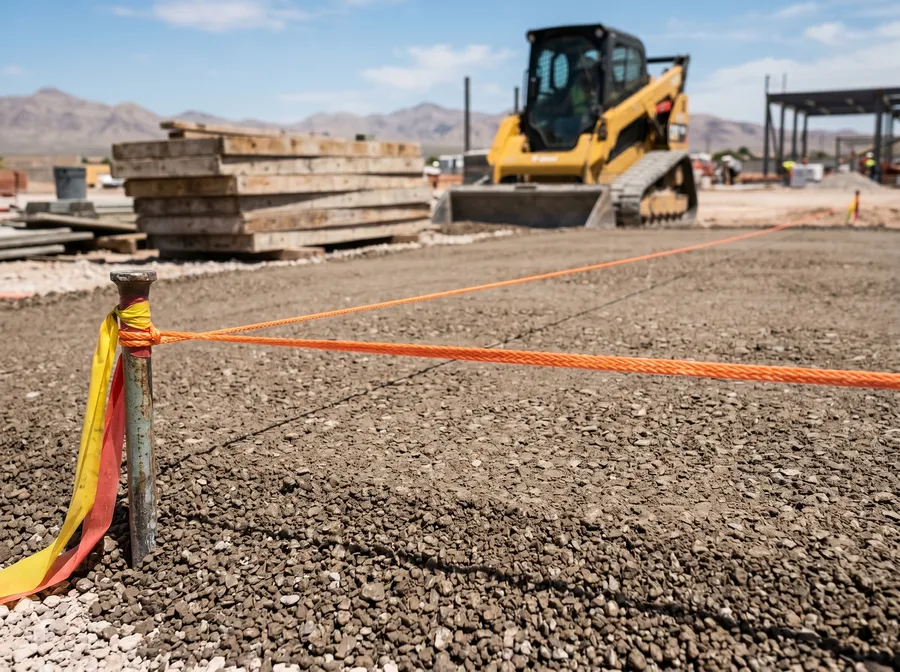 compacted type ii aggregate base lift at las vegas commercial jobsite