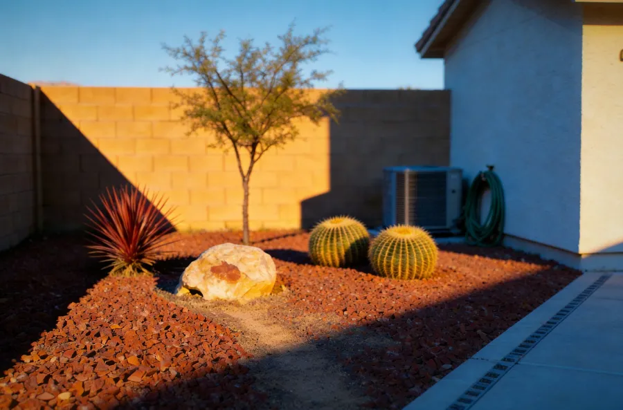 red rock xeriscape front yard las vegas home