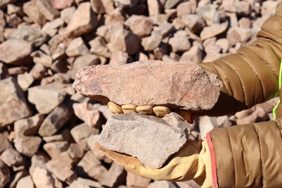 brown rock stockpile at jericho quarry las vegas