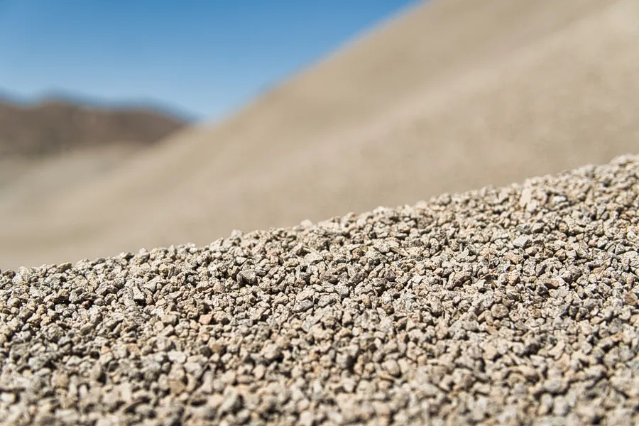 number 89 fine pea gravel stockpiles at a las vegas quarry with conveyor