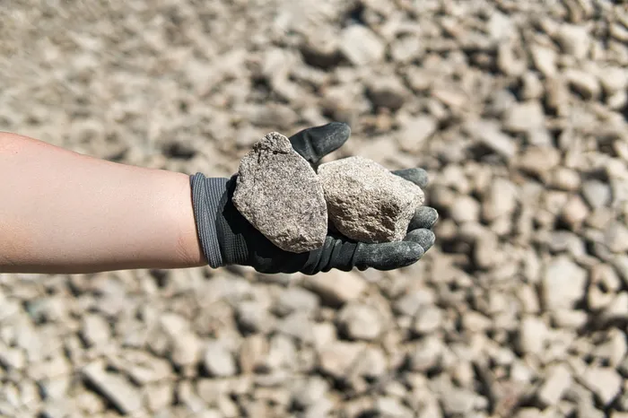 1x3 inch screened rock mixed size pile